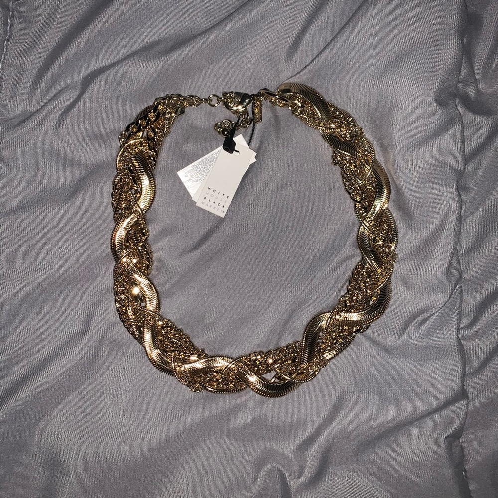 New WHBM gold braided necklace